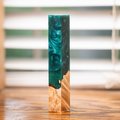 Maple Burl Live Edge and Swirl Resin Pen Blank - Stabilized - pen-36