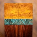 Cheese Burl, Maple Burl, and Bolivian Rosewood Combination Knife Scales - s-310