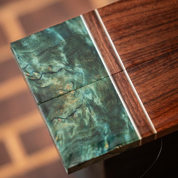 Cheese Burl, Bolivian Rosewood, and Asian Rosewood Combination Knife Scales - s-274