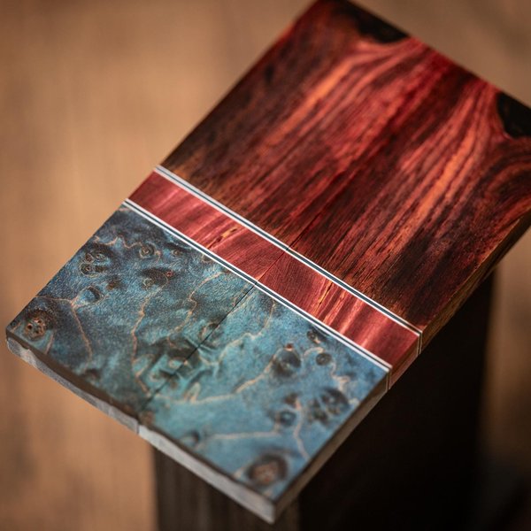 Maple Burl and Asian RosewoodCombination Knife Scales - s-299