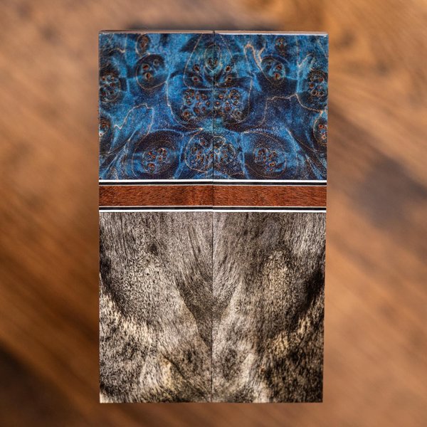 Maple Burl, Buckeye Burl, and Rosewood Combination Knife Scales - s-309