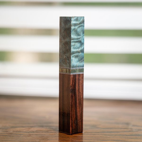 Fiddleback Maple, Curly Maple, and Bolivian Rosewood Pen Turning Blank - pen-44