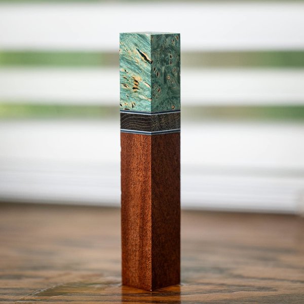Maple Burl, Quilted Maple, and Mahogany Pen Turning Blank - pen-48